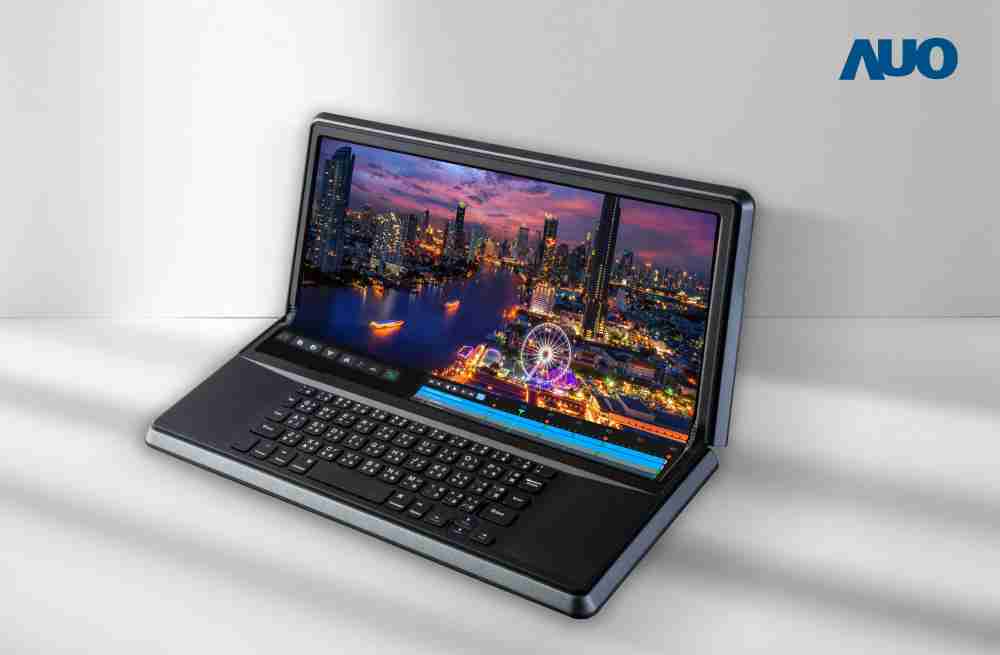 尊龙集团14.6吋Micro LED折迭显示屏幕，，，搭配半径4mm的弯折绞炼，，以及高画素、、、高亮度、、高对比度的显示技术特点，，，即便在大视角下仍保有绝佳色相与亮度