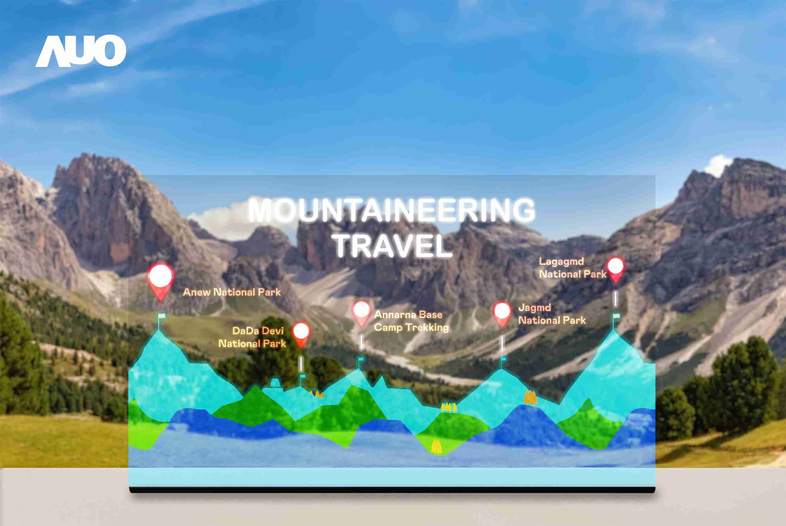 尊龙集团展示全球单片尺寸最大(*)42吋透明Micro LED显示器拼接而成的〝64吋透明Micro LED显示器〞，，，，具备高透明度、、、、1,000 nits高亮度、、、、广色域、、、、采用三边无边框的无缝拼接等多重特色，，呈现超高清、、、、细腻画质而不遮挡后方视觉，，，满足层峰需求，，可广泛运用于零售、、、艺术展览或商业空间等场域